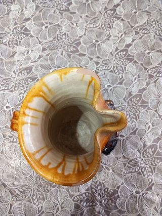 Brocca vino vintage smaltata in creta