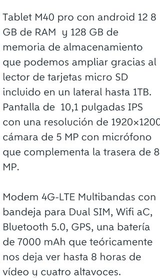 Tablet TECLAS M40 pro 