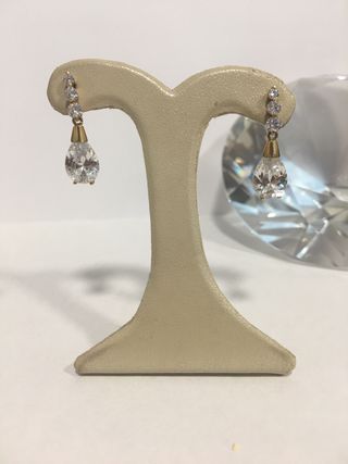 Pendientes oro y circonitas