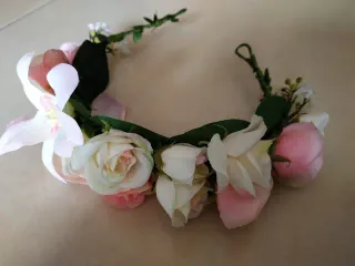 Boda diadema flores decorativas para cabello rosa