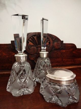 conjunto Adornos Cristal y metal  NO ENVIO