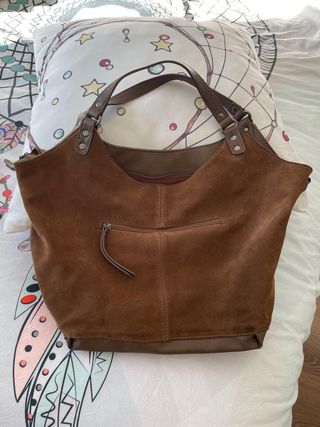 Bolso de ante marron Carmela