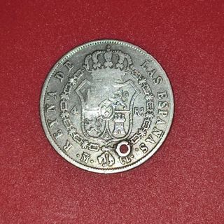 Plata.4 Reales Isabel II 1848 M CL