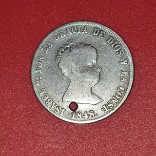 Plata.4 Reales Isabel II 1848 M CL