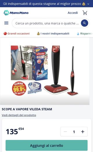 SCOPA A VAPORE VILEDA STEAM