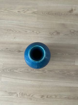 Jarrón cerámica azul