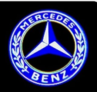 Luz Logo Puerta Mercedes w205 Estrella AZUL 
