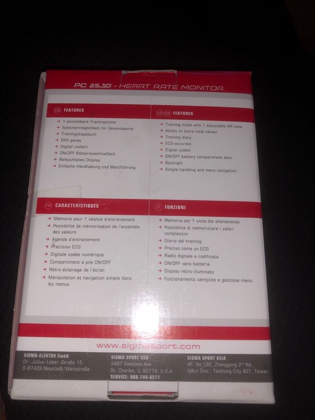 Reloj pulsometro Sigma PC25.10