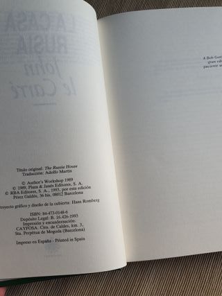 Libro: "La Casa Rusia". Nuevo.
