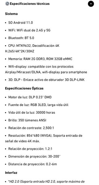 Mini Proyector Hitoritabi HD