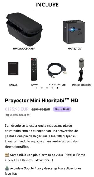 Mini Proyector Hitoritabi HD