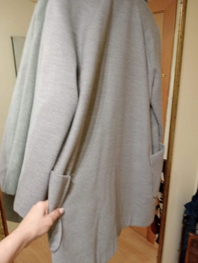 Chaquetón  de Lana Gris Asimétrico