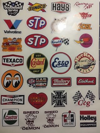 Lámina de 30 pegatinas logos marcas