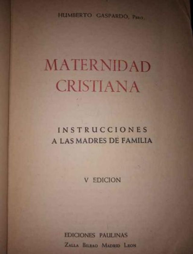 Libro "Maternidad Cristiana" de 1942