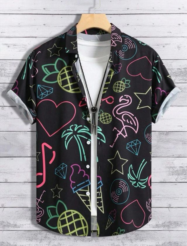 Camisa XL neon estampada