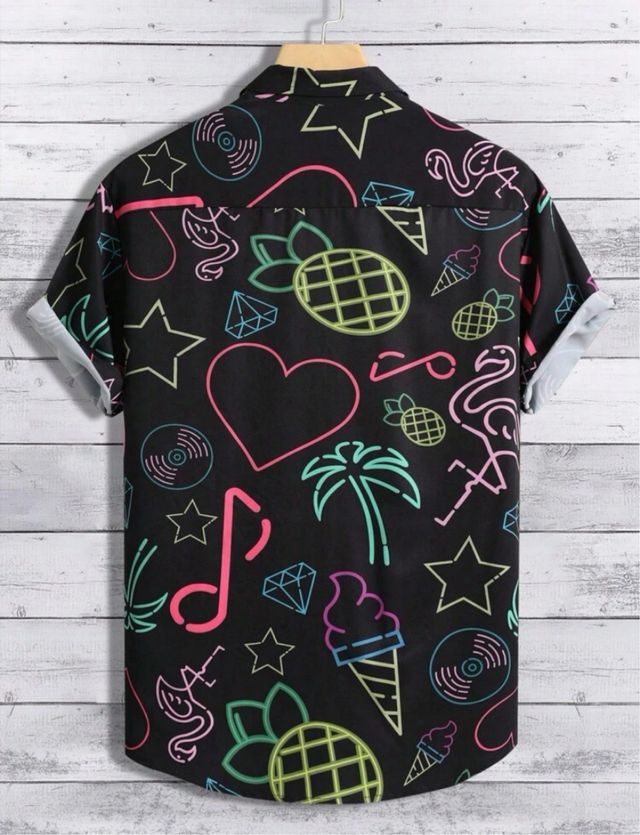 Camisa XL neon estampada