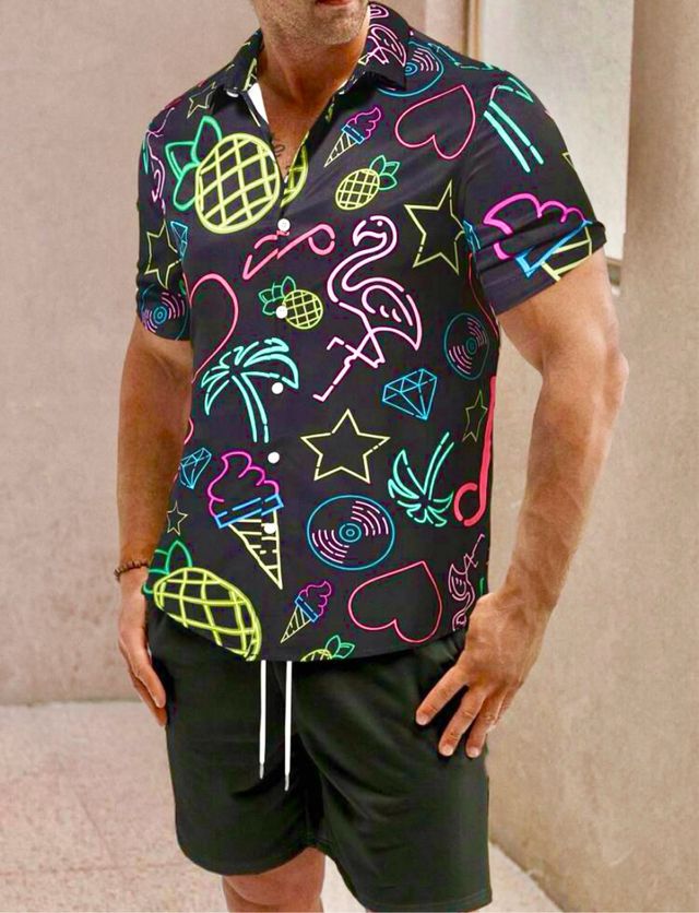 Camisa XL neon estampada