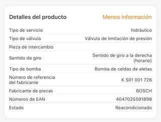 BOSCH Bomba direccion Mercedes E, Slk
