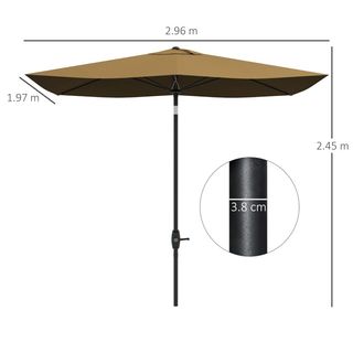 Ombrellone da Giardino Rettangolare 3x2 m con Aper