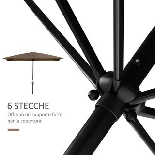 Ombrellone da Giardino Rettangolare 3x2 m con Aper