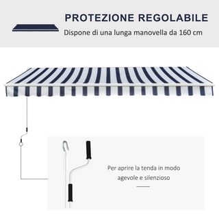 Tenda da Sole a Bracci per Esterno con Manovella,