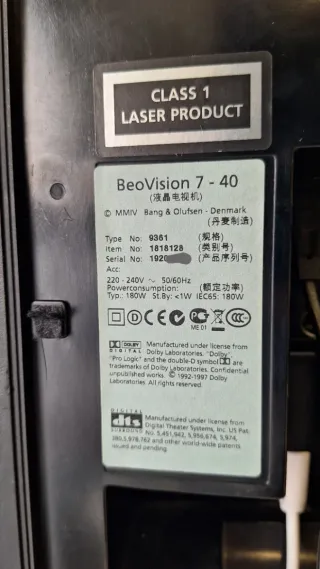 Beovision 7-40 MKII Black .