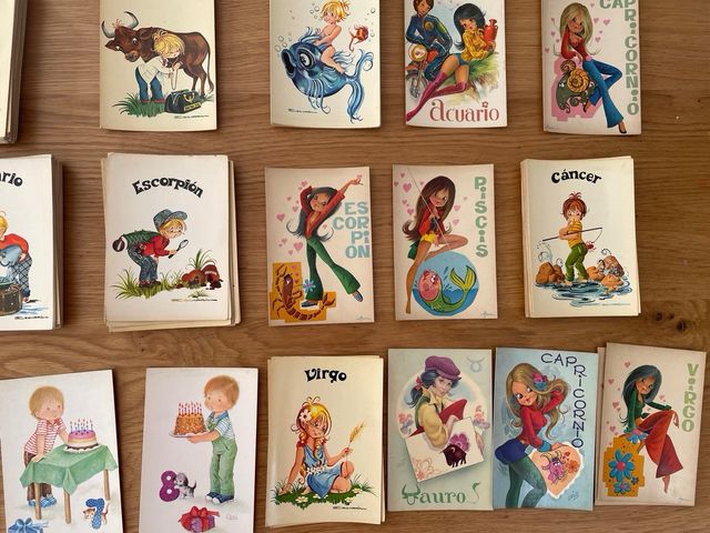 Coleccion postales antiguas horoscopos