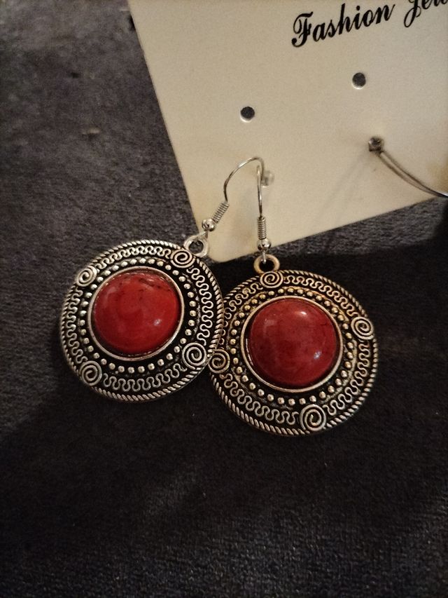 Pendientes rojos mujer nuevos