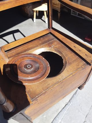 Sillón orinal antiguo francés
