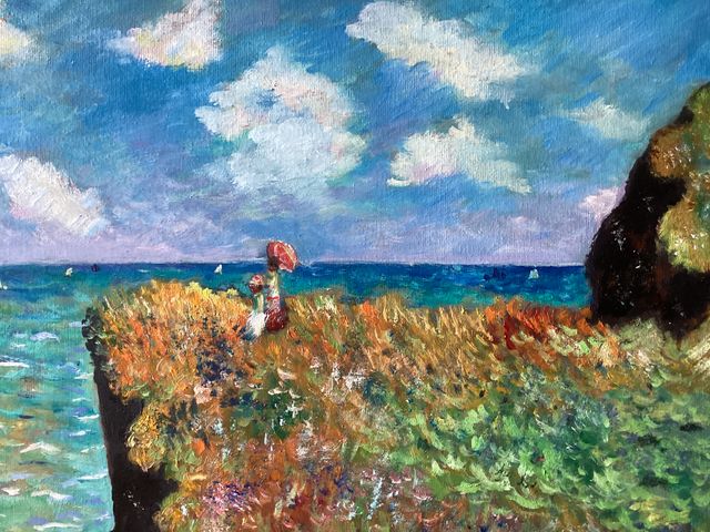 Cuadro pintura al óle» Paseo al acantilado de Purv
