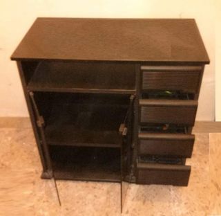 Mobiletto porta TV con cassettiera VHS nero
