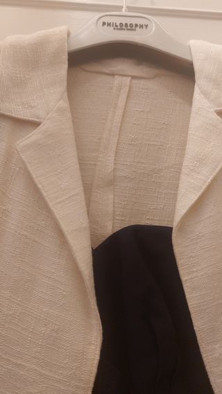 Vestito blu corto con giacca