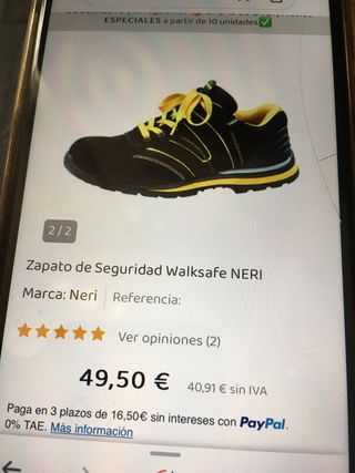Walksafe by Neri zapato seguridad 37 unisex