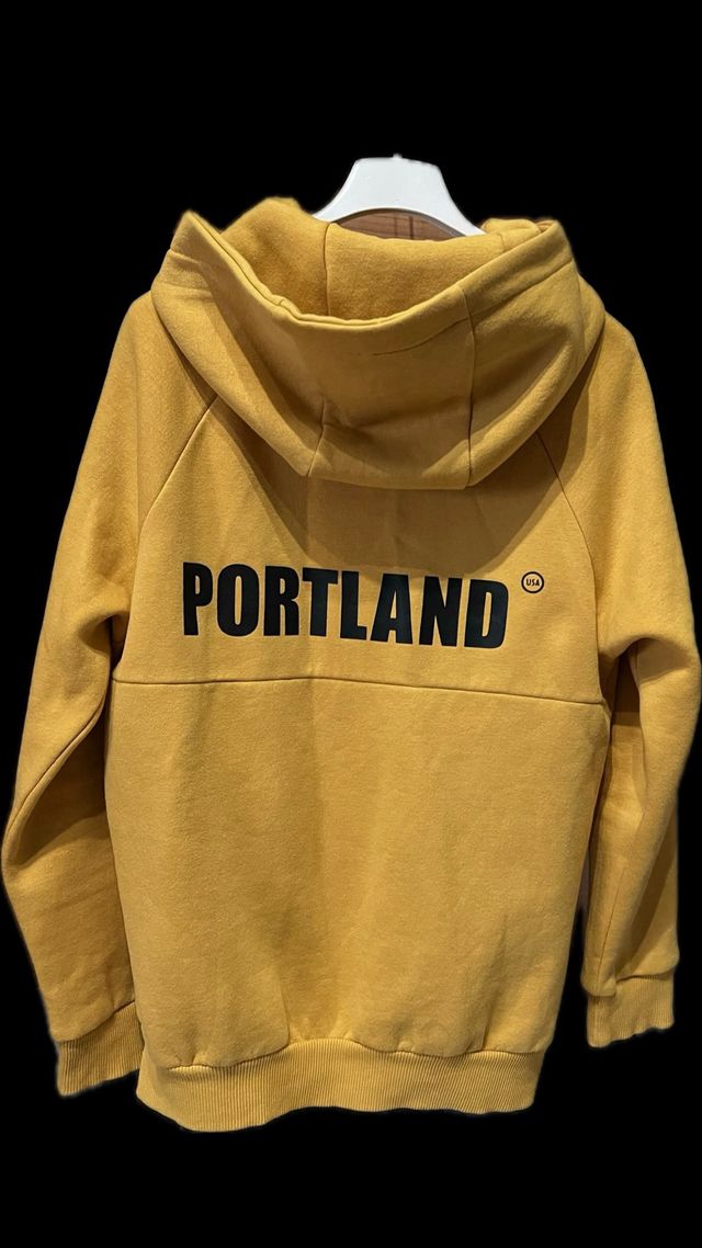 Felpa aperta, mustard yellow