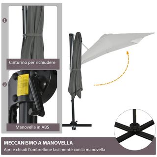 Ombrellone da Giardino con Angolazione Regolabile 