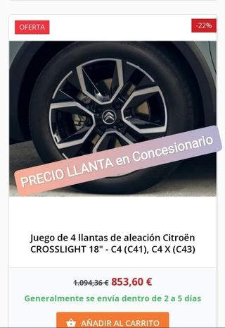 2 LLANTAS 18"+2 Neumaticos 195/60R/18