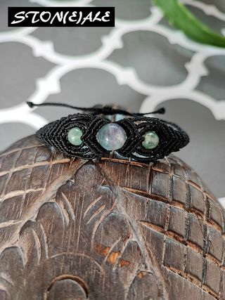 Bracciale in macrame con fluorite