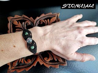 Bracciale in macrame con fluorite