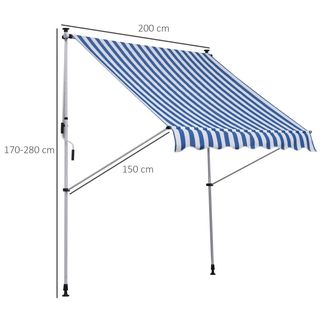 Tenda da Sole da Esterno 2x1.5m a Rullo con Manove