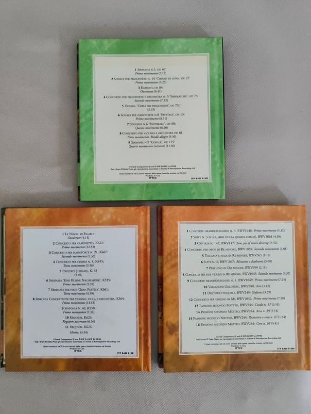 3 CD Originali:  Beethoven, Mozart e Bach