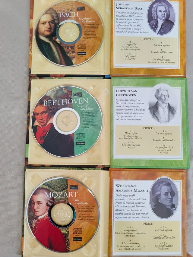 3 CD Originali:  Beethoven, Mozart e Bach