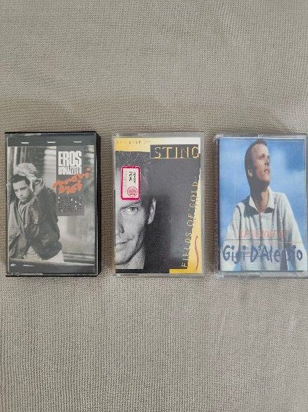 3 Musicassette Sting,Eros Ramazzotti,Gigi DAlessio