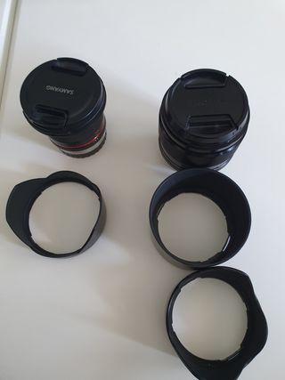2 objetivos: Samyang 12 mm y Fujifilm 56