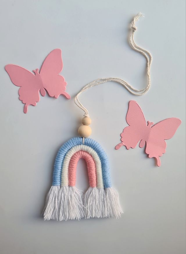 Arcoíris macramé pequeño azul