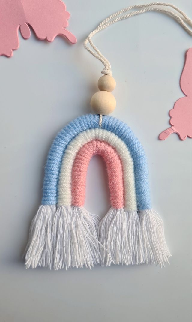Arcoíris macramé pequeño azul