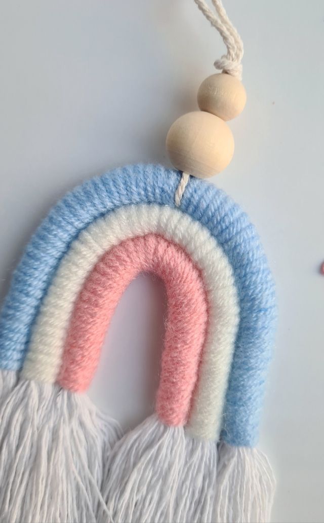 Arcoíris macramé pequeño azul