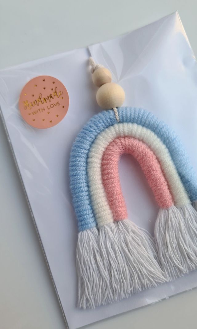 Arcoíris macramé pequeño azul