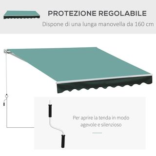 Tenda da Sole a Bracci per Esterno con Manovella,