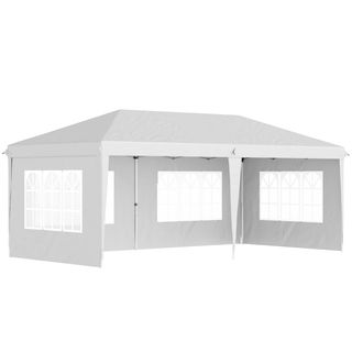 Gazebo da esterno bianco con Finestre Regolabile i