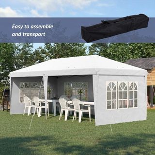 Gazebo da esterno bianco con Finestre Regolabile i
